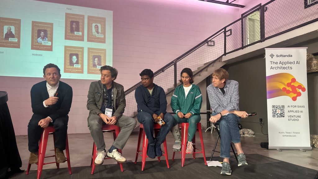 AI, SaaS & Sauna panel, moderated by Hugh Forrest at SXSW 2026