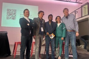 Hugh Forrest and the SXSW 2026 Sauna, AI and SaaS panelists Josh Liberson, Markus Hoefinger, Anand Arivukkarasu and Liz Bacelar